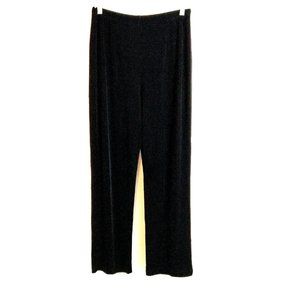 CHICO'S TRAVELERS Medium/1 Black Acetate Elastic Waist Straight Leg Pants 27" in